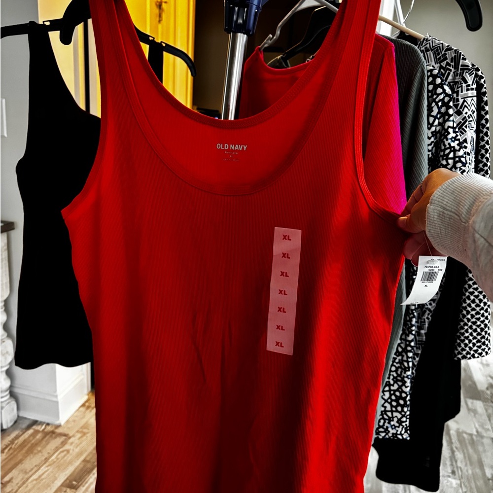 Old Navy Fitted Red Tank Top